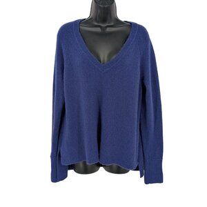 J. Crew Merino Wool Alpaca Blend V Neck Sweater Soft Minimalist Pullover Size L